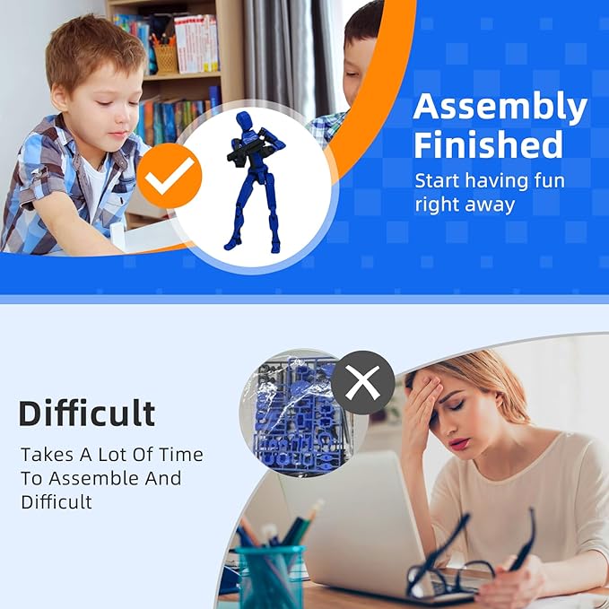 (Assembly Completed) 8 Packs Dummy13 Action Figure Set, 3D Printed ActionFigure Toy Gifts for Kids, Dummy 13,Robot 13 Action Figure Full Body Mechanical Doll Christmas Birthday Gift for Boys Girls