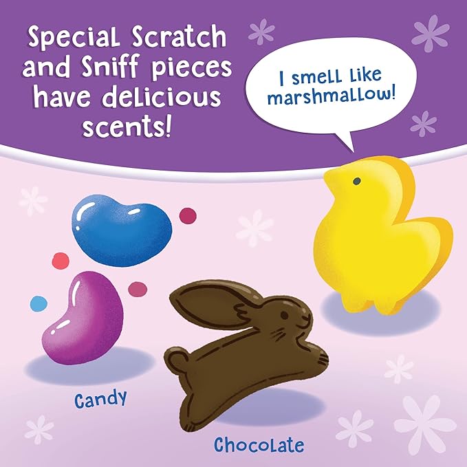 Peaceable Kingdom Easter Bunny Scratch and Sniff Puzzle with Easter Candy Scented Pieces - 76 Piece Jigsaw Puzzle Easter Gift for 5 Year Olds and up