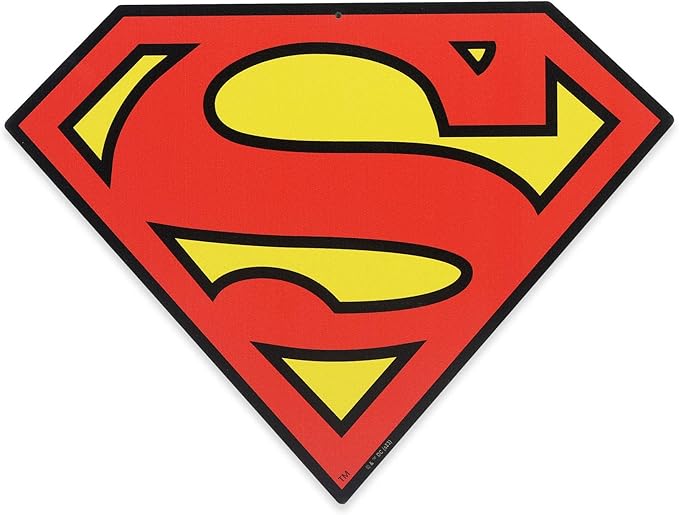 DC Comics Superman Logo Metal Sign - Fun Superman Wall Art for Man Cave, Bedroom or Movie Room