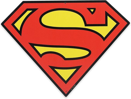 DC Comics Superman Logo Metal Sign - Fun Superman Wall Art for Man Cave, Bedroom or Movie Room