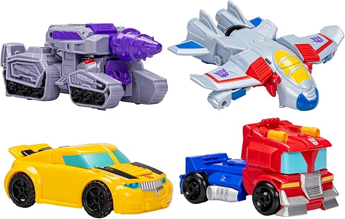Transformers Toys Heroes vs Villains 4-Pack, Autobot and Decepticon 4.5-Inch Action Figures, Preschool Robot Toys for Kids Ages 3 and Up (Amazon Exclusive)