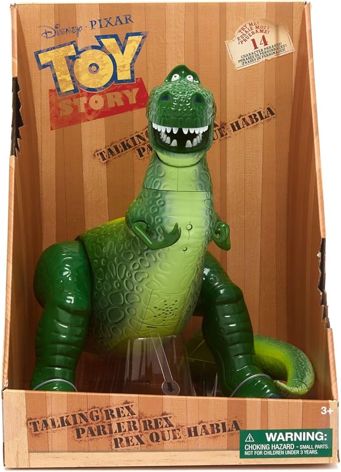 Disney Store Official Rex Interactive Talking Action Figure from Toy Story, Features Sounds and Phrases from The Movies, Interacts with Other Figures and Toys