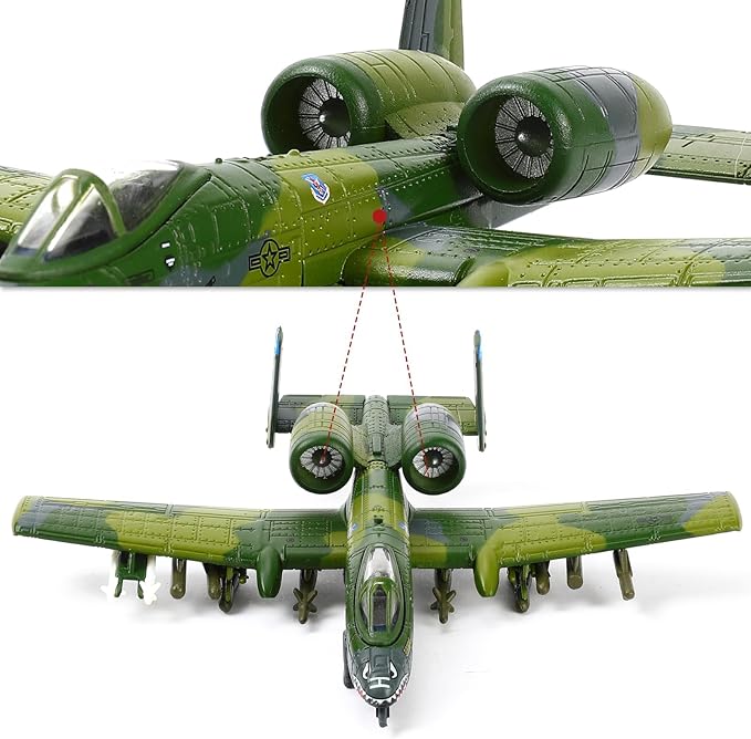 1/144 A-10 Thunderbolt II Warthog Airplane Model Military Alloy Fighter Model A10 Metal Aircraft Camouflage Paint Model for Adults Enthusiasts Collections or Gift