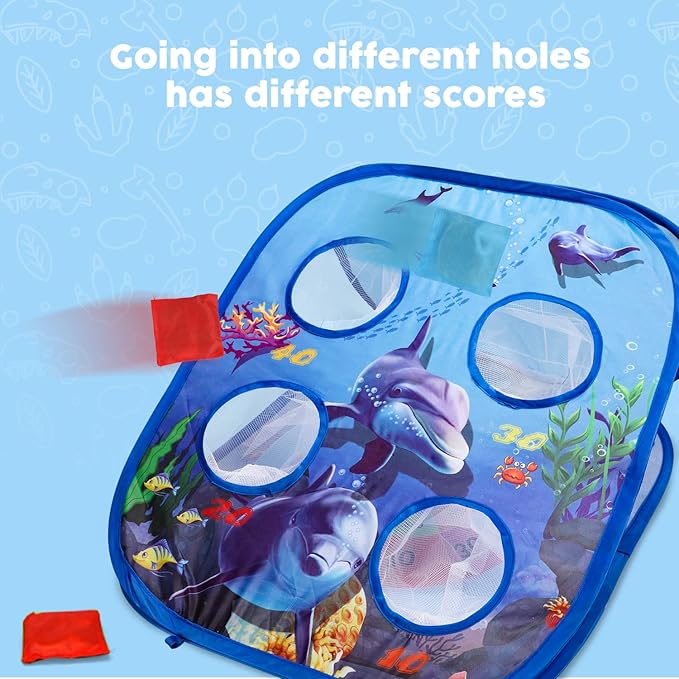 TOY Life Bean Bags Toss Carnival Game, Cornhole, Outdoor Toys for Kids Ages 4-8, Backyard Game Sports & Outdoor Play, Outside Toys for Ages 5-7, Family Lawn Yard Games Birthday Party, Gift for Boys