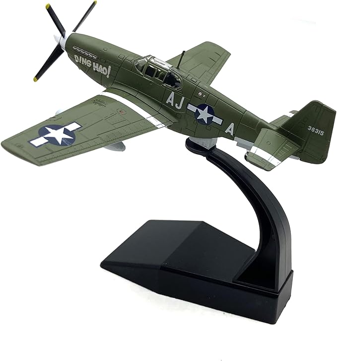 Diecast Airplanes 1/72 Scale Model Aircraft US P51b Mustang Fighter Jet Plane Model Attack Plane Military Airplane Models for Adults
