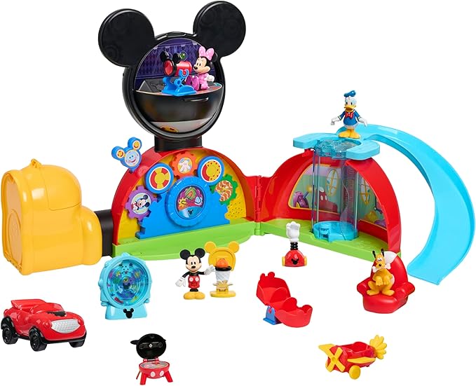 Disney Jr. Mickey Mouse Clubhouse Deluxe 28-inch Playset with Lights and Sounds, 16-Pieces, 3-inch Articulated Figurines, Toy for Fans, Boys, Kids, Ages 3 and Up by Just Play
