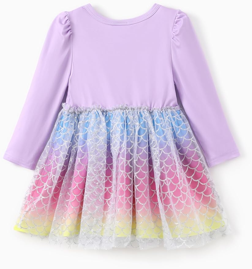 Peppa Pig Toddler Girls Dress for Fall Long Sleeve Tutu Dresses for Birthday Party Tulle Princess Dress Little Girl Size 2-6T