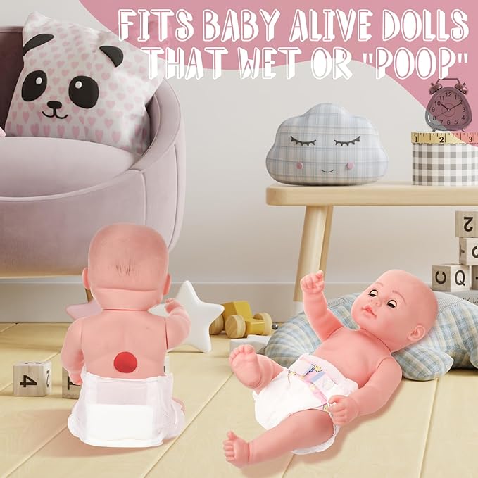 Libima 80 Pack Baby Doll Diapers Paper Reborn Doll Diapers Refill for 18-24 Inch Newborn Dolls Accessories Underwear Underpants, Ages 12 and Above, Dolls are Not Included