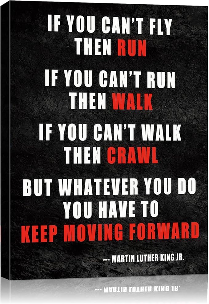 AbcCustomize Keep Moving Forward Motivational Wall Art, Inspirational Wall Decor for Office & Home, Positive Quotes Canvas Prints Ready to Hang, Uplifting Office Wall Art for Living Room or Bedroom