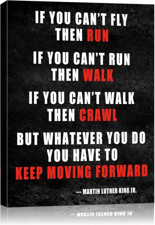 AbcCustomize Keep Moving Forward Motivational Wall Art, Inspirational Wall Decor for Office & Home, Positive Quotes Canvas Prints Ready to Hang, Uplifting Office Wall Art for Living Room or Bedroom