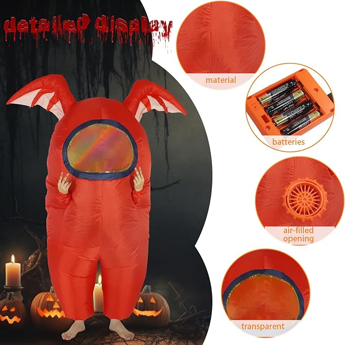 Astronaut costume inflatable costume Funny Halloween Spacesuit Party School Masquerade Game Fans with Bat Wings