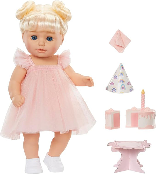 Baby Born Birthday Baby Doll Annabell - Blue Eyes: Realistic Features for Kids Ages 3 & Up, Color Change, Rooted Hair, Eyes Open & Close