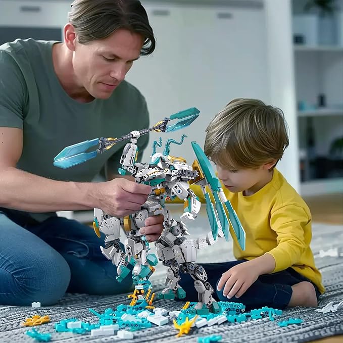 Mech Building Sets, 2 in 1 Transforming Dragon Warrior Building Toys for Adult and Kids Age 8 9 10 11 12, Compatible with Lego Mech Set, 731 PCS