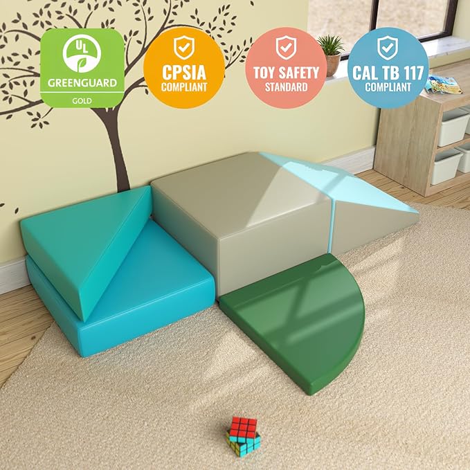 5-Piece Climbing Toys for Toddlers 1-3 Indoor, Lightweight Soft Play Nugget Couch Kids, Foam Blocks Toddler Gym, Soft Play Equipment Climb and Crawl Activity Playset