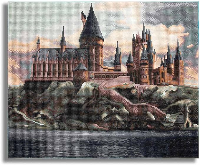 CRAFTHUB Harry Potter Diamond Art – Hogwarts Castle – 5D Diamond Painting Kit & Tools – with Big Trays & Light Pens – Officially Licensed Merchandise – 19.7' x 23.6"