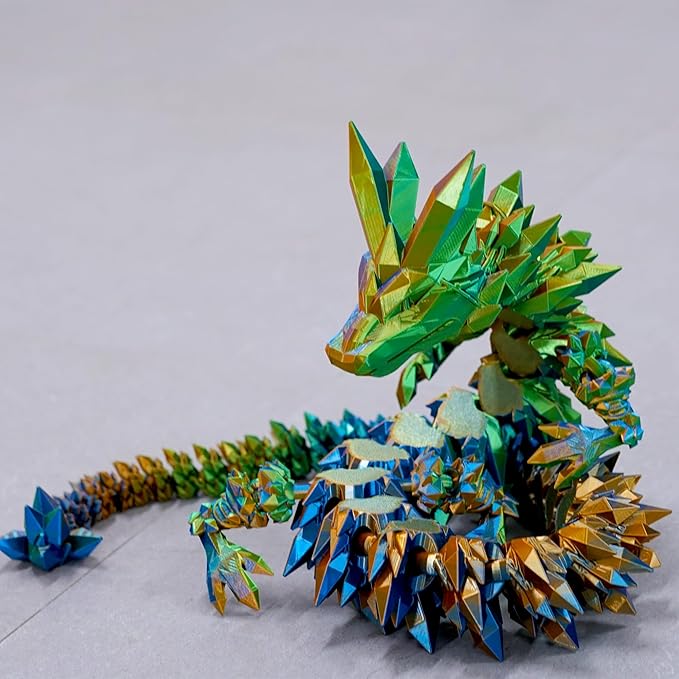 48.8inch Super Large 3D Printed Dragon Models,Flexible Joint Animal lacertid Figurines, 3D Printing Stuff Cheap,Stress Relief, Fidget restlessness, ADHD Toys, Surprise Fantasy Gifts