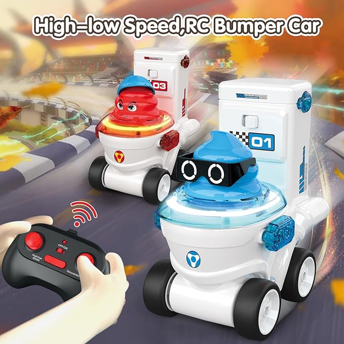 Remote Control Car Toys Set of 2 for Kids Rechargeable RC Car Ejecting Bumper Car with LED Light & Music Effects RC Vehicle Birthday for Kids Age 3 4 5 6 7 8+ Family Interaction