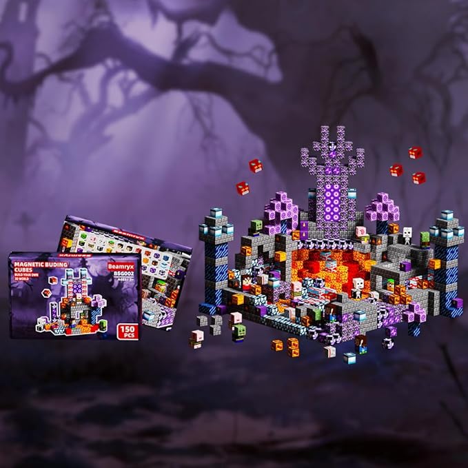 150 PCS Magnetic Blocks - Building Block for Kids Ages 4-8, Magnet Blocks Cubes Tiles Constructions Toys Girl Boy, STEM Educational Stacking Toy (BSG002)