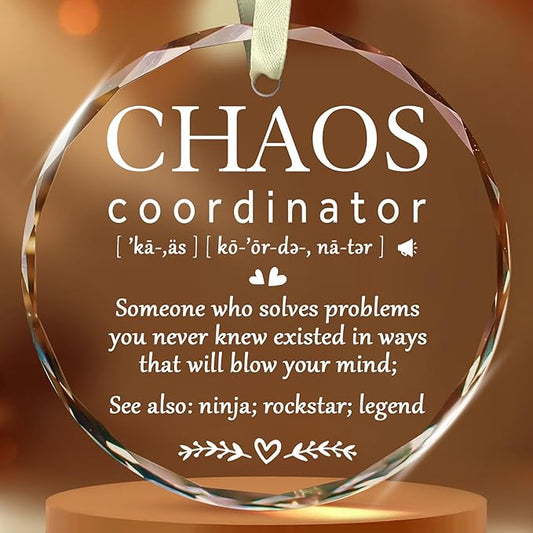 BSQUIELE Chaos Coordinator Ornament - Gifts for Coworker - Thank You Gifts for Women, Boss, Coworker, Teacher, Mom, Office Appreciation Gift - Christmas Decorations - Ceramic Ornament