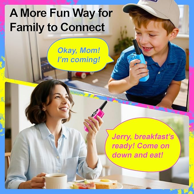 SANJOIN Walkie Talkies for Kids Toys for Boys Girls 4-6, 3 Miles Range Walkie Talkie to Camping, Outdoor 4 Year Old Girl Birthday Gifts for 3 4 5 6 7 Year Old Boy Girl Gifts Age 6-8