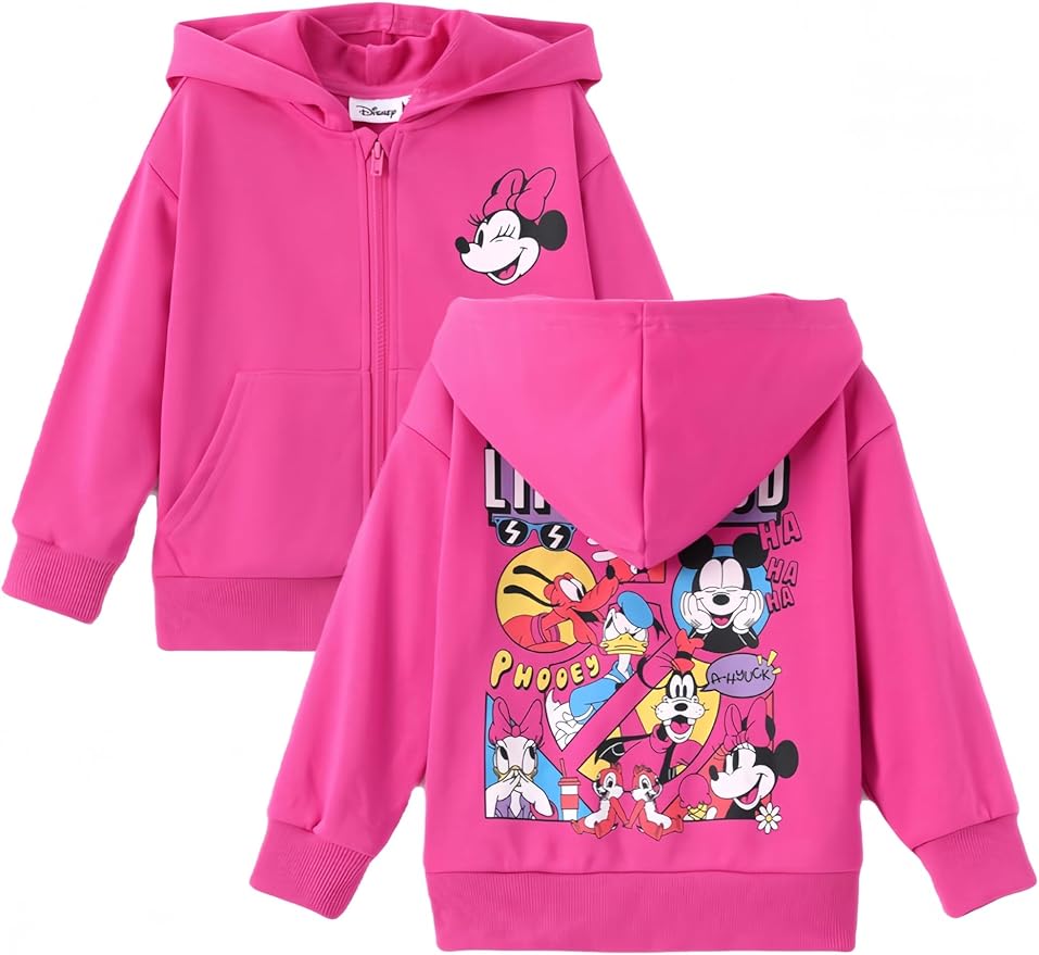 Disney Frozen Stitch Princess Minnie Mickey Spiderman Girls/Boys Zip Up Hoodie Fall Zipper Sweatshirt Jacket Toddler-Big Kid