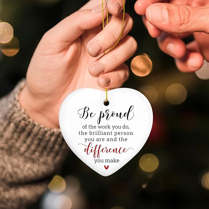 OASSIE Inspirational Gifts for Women, Christmas Ornaments 2025 - Christmas, Thank You Gifts for Women, Encouragement, Thank You Coworkers - Christmas Tree Decoration Ceramic Ornaments