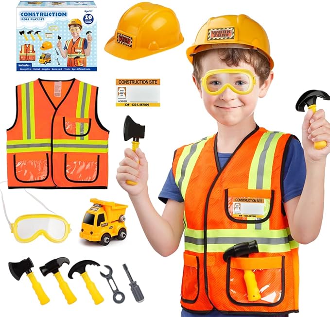 Dress Up Trunk for Kids, Pretend Dress Up Collection with Accessories, Halloween Dressup for Role Play