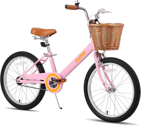 JOYSTAR Vintage Kids Bike with Training Wheels & Basket, 12 14 16 20 24 Inch Girls Bike for 2-14 Years Old, Multiple Colors
