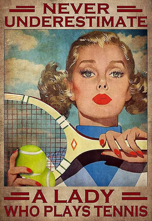 Adults Kids 500 Pieces Jigsaw Puzzle Tennis Player - Never Underestimate A Lady Who Plays Tennis Puzzle Challenging Educational Fun Family Games Toys Gifts for Home Kitchen Decor Family Activities