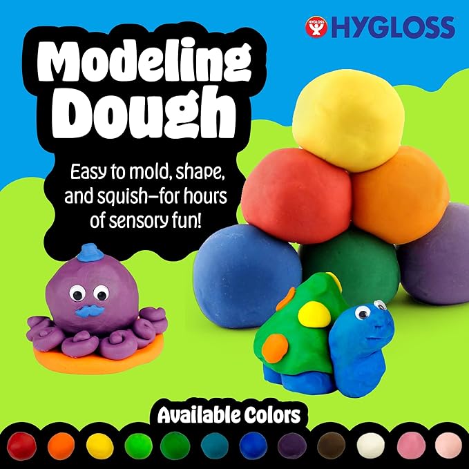 Hygloss Play Modeling Dough for Kids – Safe & Non-Toxic Sensory Dough for Arts and Crafts – 5 lb Tub – Play Clay for Toddler Activities, Preschool Classroom Must-Haves – Red Color, Unscented