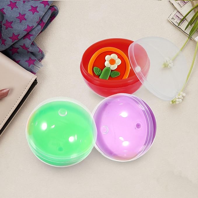 Vaguelly 50Pcs Colorful Plastic Vending Machine Capsules 1.1 Inch Round Balls for Gumball Machines, Party Favors, DIY Crafts, and Surprise Prizes