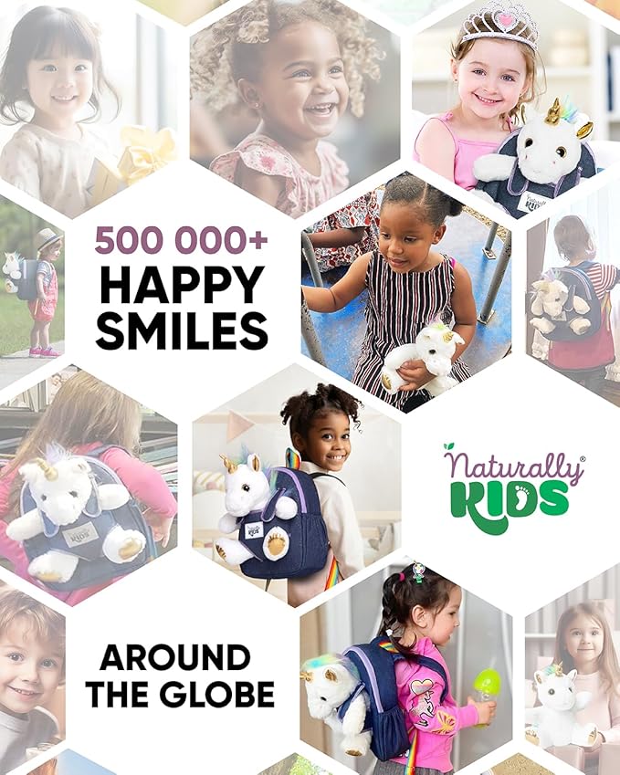 Naturally KIDS Unicorn Toys, 3 Year Old Girl Gifts, Birthday Gifts for 2 Year Old Girls, Toddler Unicorn Backpack