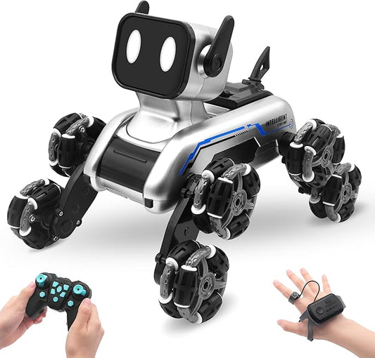 8WD Gesture Sensing Stunt RC Cars, Toys Gifts for Kids 6-12 Year Old Boys Girls, 2.4Ghz Remote Control Cars, Cool Lighting with Music, Gray (Gray)