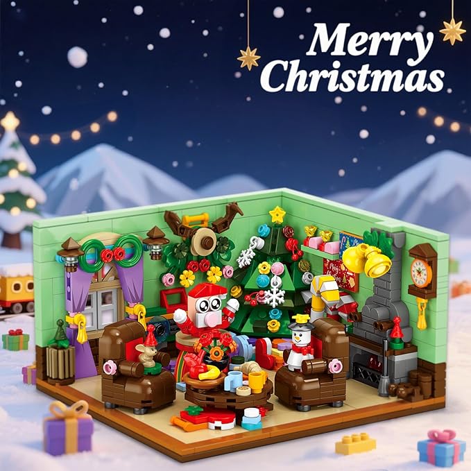 Advent Calendar 2025 Building Blocks Set - 24-Day Christmas Countdown Calendar - Santa Sleigh Christmas Tree Decorations Gifts for Kids Boys & Girls and Adults(669PCS)