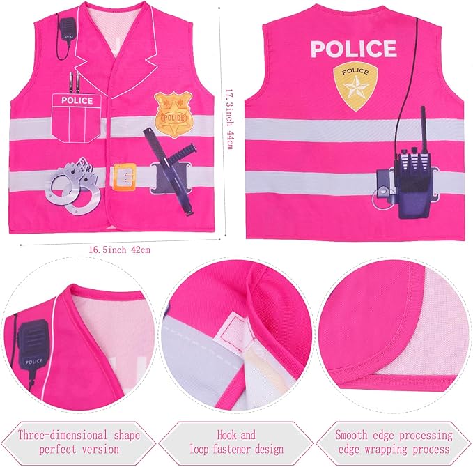 Kyson 8Pcs Police Costume Kit for Boys Police Officer Cop Dress Up Accessories Halloween Career Day