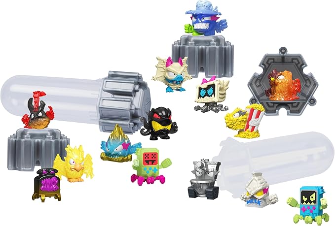 MRBEAST LAB Swarms Series 3, Hyper Fusion Series, 14 Pack Collectible Micro Beasts, 14 Collectible Stickers & 4 Fusion Caps to Build Out Your Own Milk Bones