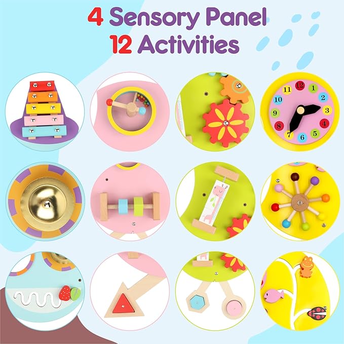 Activity Wall Busy Board: Montessori Sensory Wall Panles Caterpillar Learning Activity Panels (Caterpillar A)