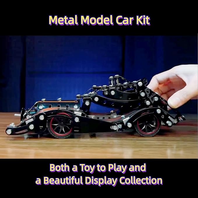 Erector Sets for Boys 332 PCS Batman Model Metal Car Building Assembly Toys STEM Vehicle Model Construction Set Car Building Educational Toy for Kids Ages 8+