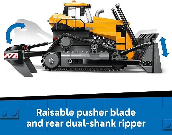 LEGO City Yellow Bulldozer Construction Site Building Toy for Kids, Ages 8+ - Pretend Play Set & Construction-Themed Building Blocks W/Toy Bulldozer Idea for Boys & Girls - 60466