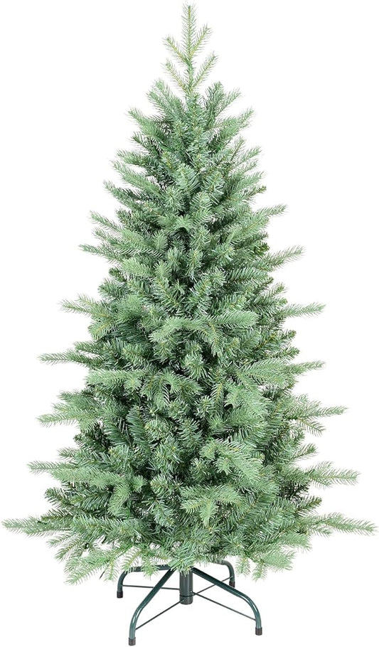 5FT Artificial Skinny Christmas Tree,Unlit Blue Spruce Slim Pencil Xmas Tree
