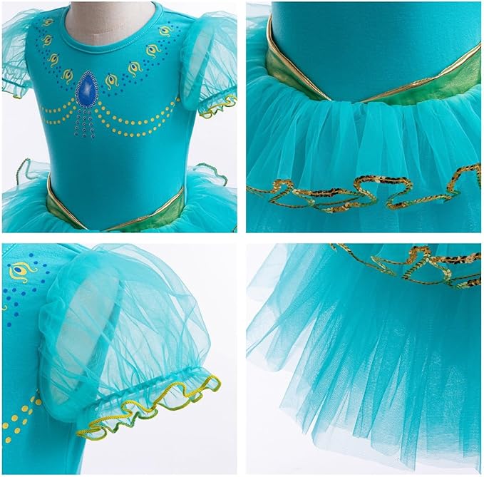 DYMCII Baby Girls Princess Ballet Dress Short Sleeve Leotards Skirted Tutu Dancewear Halloween Christmas Party Fancy Costume