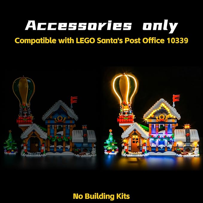 BrickBling LED Light Compatible with Lego Santa's Post Office, Christmas Décor Lights Compatible with Lego 10339, Holiday Lighting Kit-Not Included The Model (Classic Version Light)