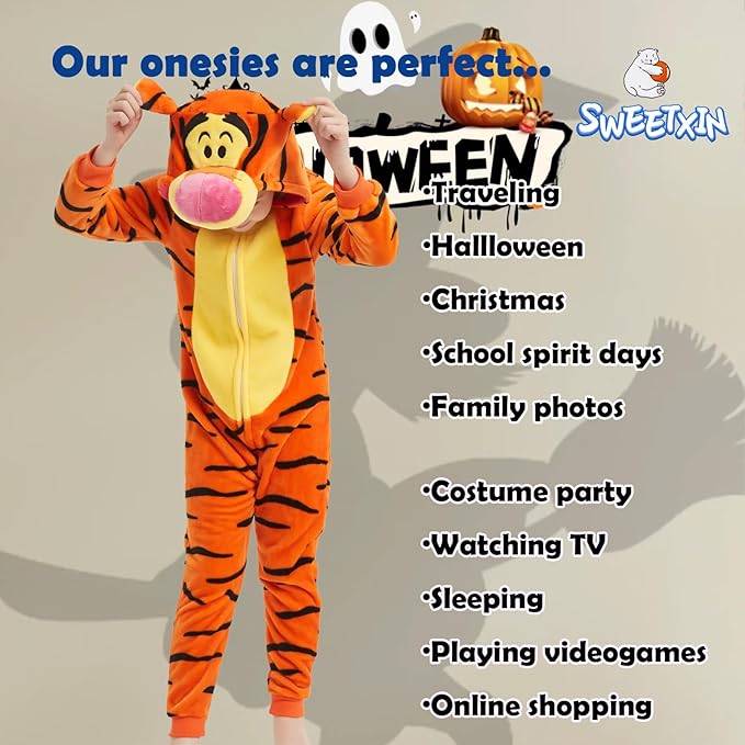 SWEETXIN Unise Kids Jumpsuit Cosplay Onesie One Piece Suit for Girls Boys Halloween Character Costume Dress Up Party