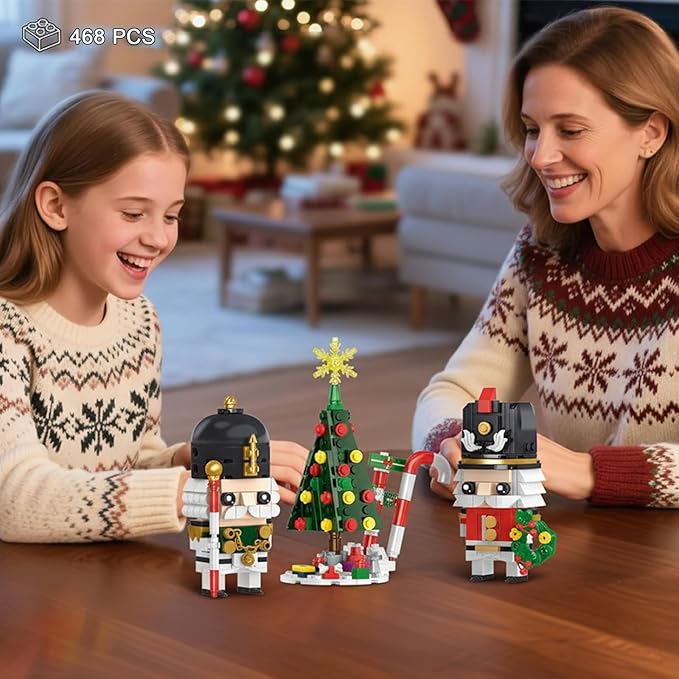 Christmas Nutcracker Building Sets Compatible with Lego for Adults,with Christmas Tree, Wreath, Cane,Christmas Decoration for Home,Xmas Ornament Building Toy Gifts 468 pcs