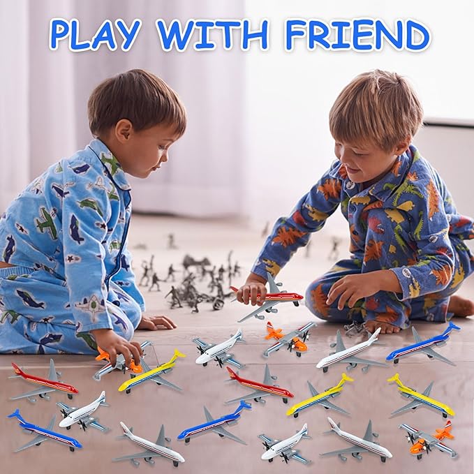 YongnKids 18 Pack Diecast Airplane Toys for Toddlers, Aircraft Plane Toy for Boy Girls 3 4 5 6 7 Years Old,Metal Aeroplane Toys Set Models Plane Best Gift for Kids Birthday Party Favours Toys