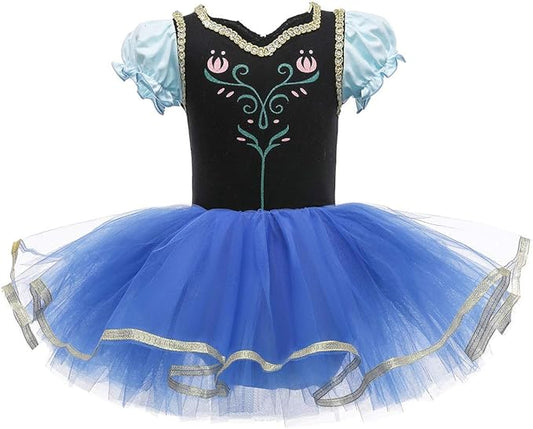 DYMCII Baby Girls Princess Ballet Dress Short Sleeve Leotards Skirted Tutu Dancewear Halloween Christmas Party Fancy Costume
