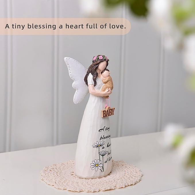 Mom Birthday Gifts,New Mom Gifts,Mother Baby Figures Statues,Angel Figurines Gifts,Meaningful Gift for Mama on Birthday and Mother's Day,Sculpted Hand-Painted Figurine