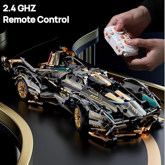 1:14-Scale RC Car Model Kit - Supercar with APP Control, LED Lights, and Functional Scissor Doors for Creative Teens and Adult Hobbyists (1314 Pieces)
