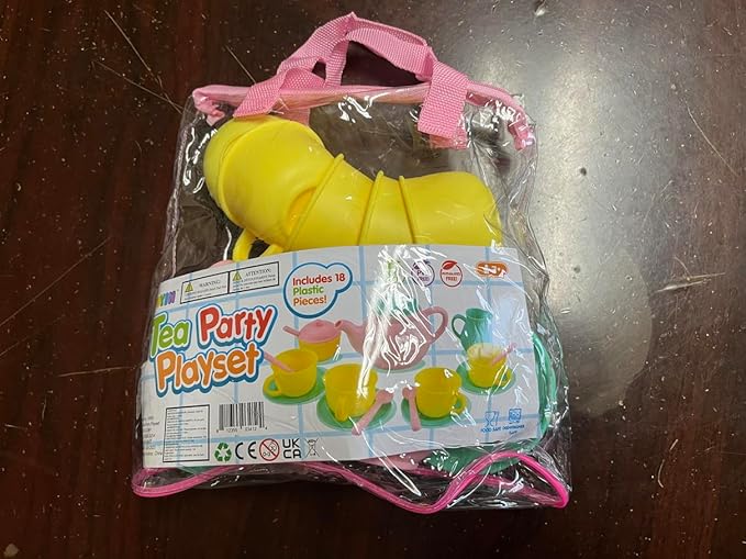 JOYIN 18PCS Pretend Tea Party Set Play Food Accessories BPA Free, Phthalates Free, Plastic Tea Set, Mini Kitchen for Kids, Gifts for Toddler Boys Girls, Gift for Christmas