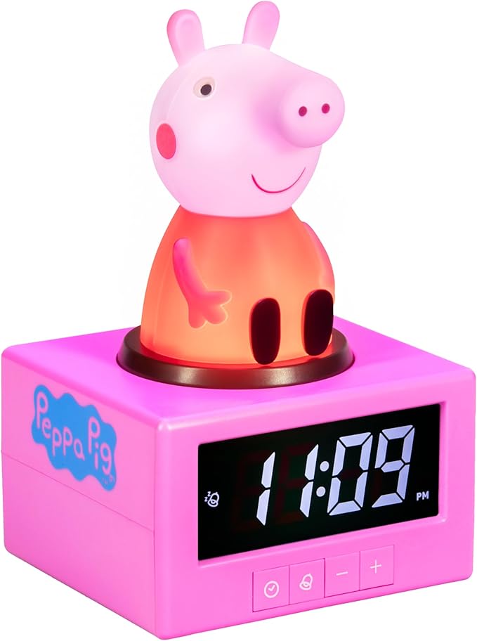 Paladone Peppa Pig Figure Alarm Clock - Officially Licensed, Kids Bedroom Night Light, Accessories & Decor